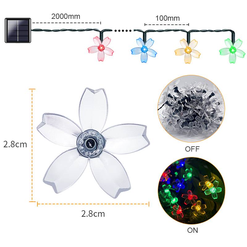 HCP170  太阳能彩花串灯